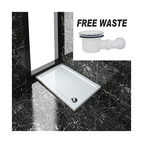 Rectangular Stone Tray for Shower Enclosure Cubicle + Waste Trap - Image 6