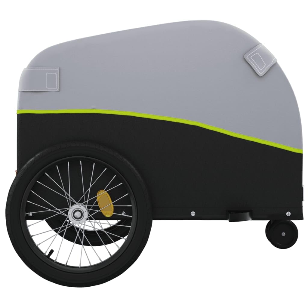 Remolque de hierro negro y azul, remolque de carga con tela Oxford, x x, capacidad de carga, barra de remolque, bandera de seguridad para equipaje, compras, camping