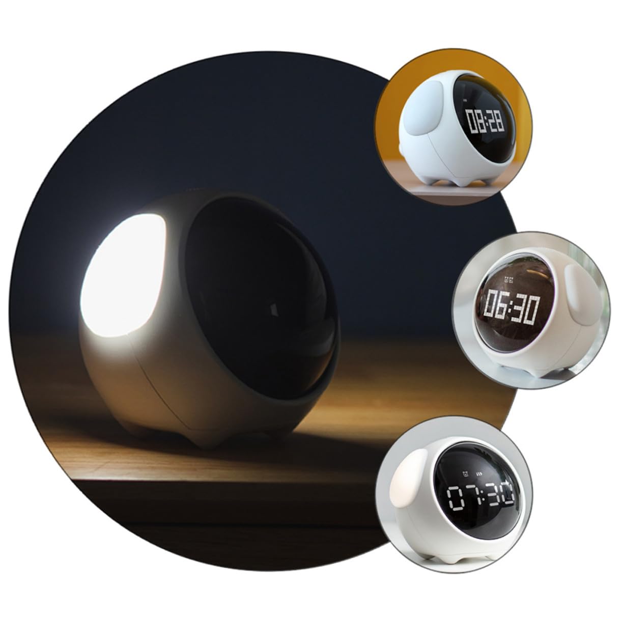 Ciieeo 1pieza Reloj Despertador Digital Inteligente Led para Niño Niña Función De Luz Nocturna y Control por Voz Alarma Dual y Snooze para Desarrollar Hábitos De Sueño Saludables