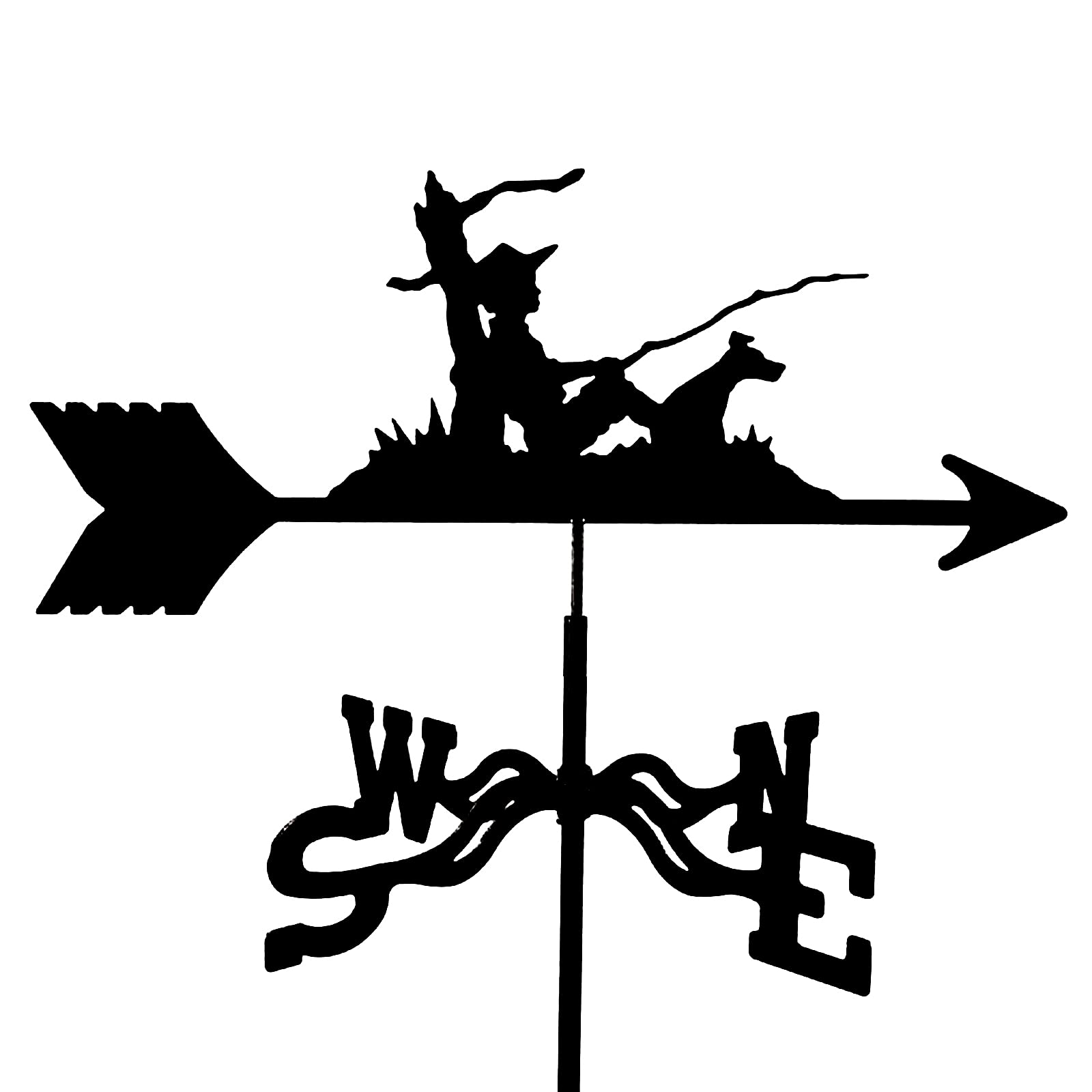 WIQUYBML Weathervane Ornament Garden Stake Weather Vane Wind Direction Indicator Outdoor Yard Weathercock/Angler/50 * 35Cm