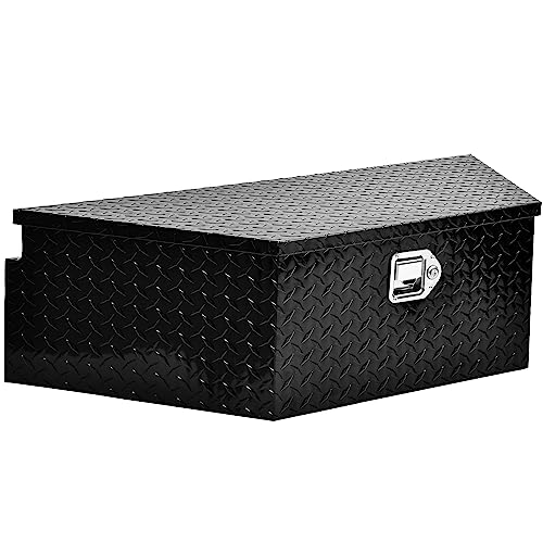 YITAMOTOR 39 Inch Trailer Tongue Boxes, Heavy Duty Aluminum Trailer Tool Box, Diamond Plate Storage Box, Waterproof Trailer Box for Pick Up Truck Bed, RV Trailer with Lock and Keys 39-inch
