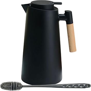 Insulated Coffee Carafe with Handle & Cleaning Brush, Thermal Flask | 34 Oz