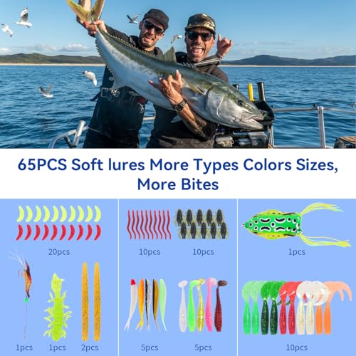 Kit de Señuelos para Pesca 140/234PCS con Alicates, Caja de Equipo de Pesca Incluida, Cebos Biónicos, Cucharillas, Anzuelos, Pesos para Agua Dulce y Salada para Hombres, Mujeres y Niños miniatura 3