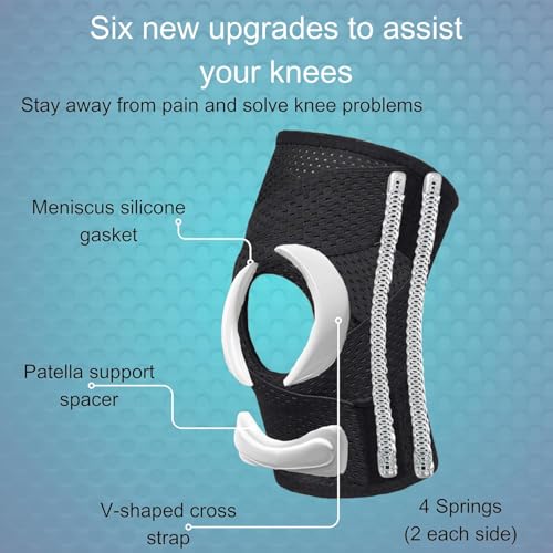 Image of Wonder Care Adjustable Wrap Knee Support Brace, Air Mesh Fabric Knee Brace Cap for Pain Relief, Sports, Arthritis, Running Protection [Black] (2, 3XL)