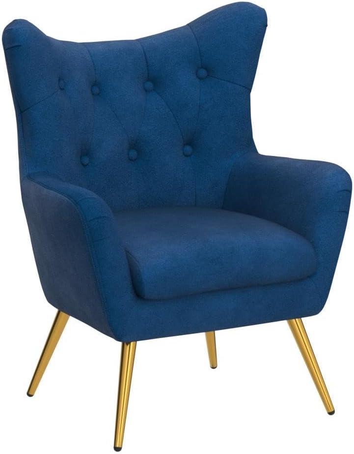Navy velvet chair for celestial reading nook decor