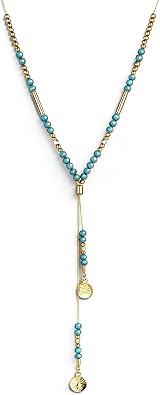 Frodete Turquoise Necklace Western Jewelry for Women Boho Beaded Necklace Cowgirl Cow Pendant Necklaces Western Accessories Gifts Country Concert Outfits for Women