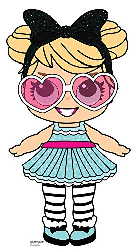 STAR CUTOUTS SC1435 Doll with Large Eyes and Shades Cardboard Cutout Create The Perfect Family, Anniversary, Wedding, Birthday Party Decoration, Solid, Multicolour, Regular