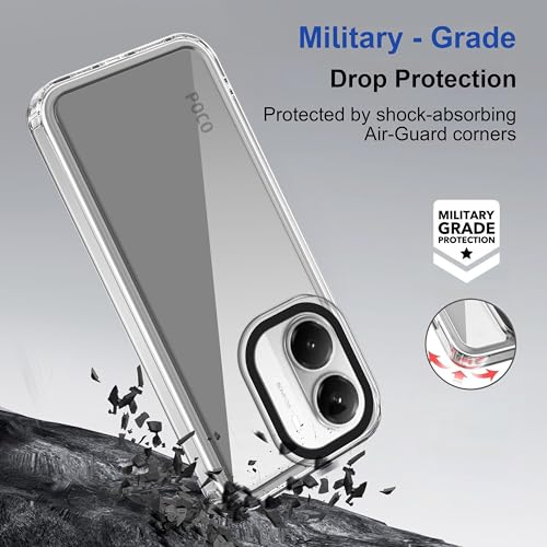 Image of Zapcase Back Case Cover for Poco X7 Pro 5G | Compatible for Poco X7 Pro 5G Back Cover | Case Cover with Camera Protection | (TPU + PC | Transparent)
