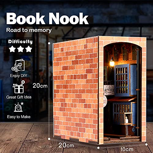 3D-Holzpuzzle, Puppenhaus-Holz-Buchstütze, Bücherregal, Einsatz, Miniatur-Buchstützen, Diorama-Set (SC05) – Bild 4