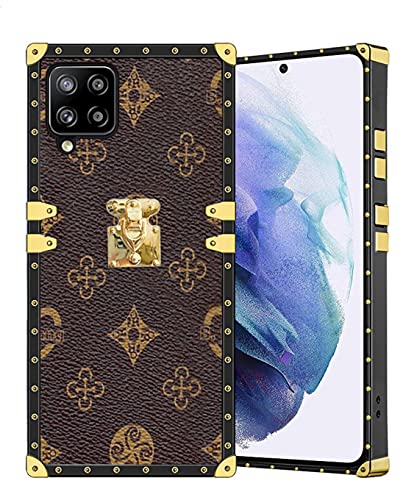 Galaxy A12 Shockproof Case JIUSHIWO Cases for Women Girls,Luxury Square Metal Edge Retro Anti-Slip Shockproof Protective Cover for Samsung Galaxy A12 (Brown) Galaxy A12 Shockproof Case JIUSHIWO Cases for Women Girls,Luxury Square Metal Edge Retro Anti-Slip Shockproof Protective Cover for Samsung Galaxy A12 (Brown)