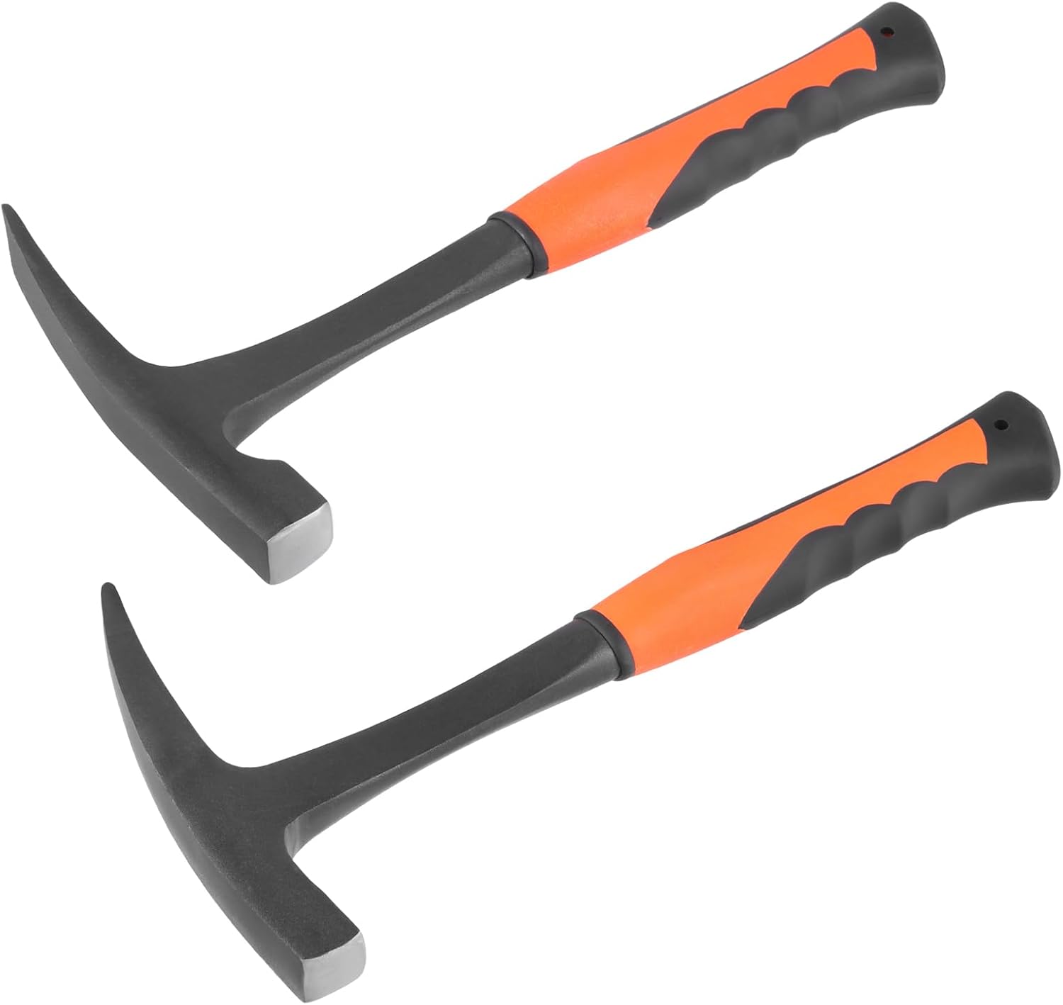 FUNSUEI 2 PCS Small Rock Pick Set, All Steel Rock Pick with Flat and Pointed Head, Non-skid Handle, 28oz, 30oz
