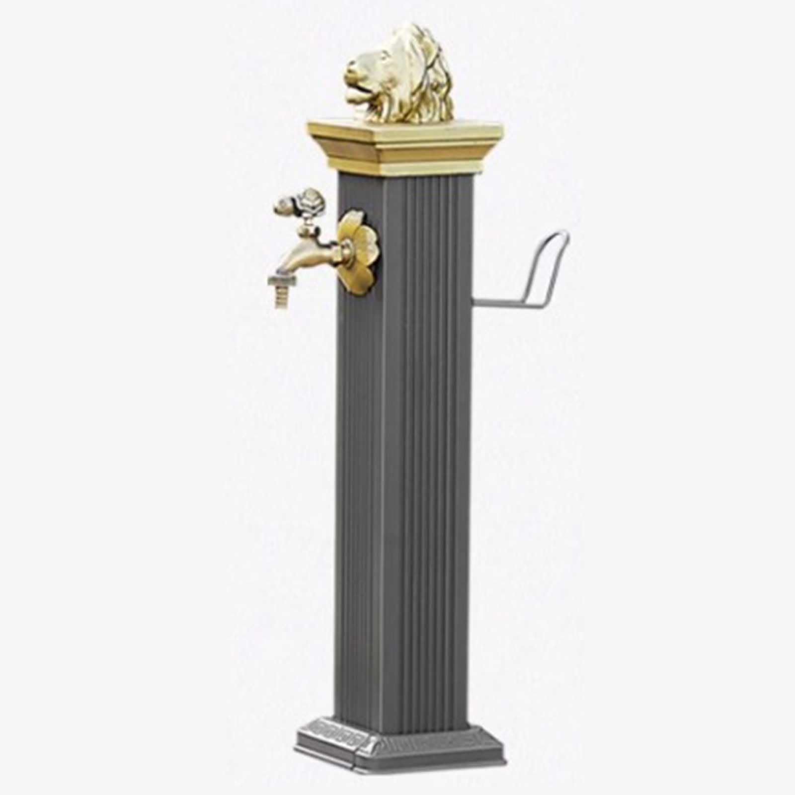 WOTZOV Faucet Water Column,Outdoor Garden Water Column With Faucet, 72Cm Aluminum Alloy Antifreeze Stand, Perfect For Farm, Ranch & Backyard Use - Black Finish，Grey 112cm/44in