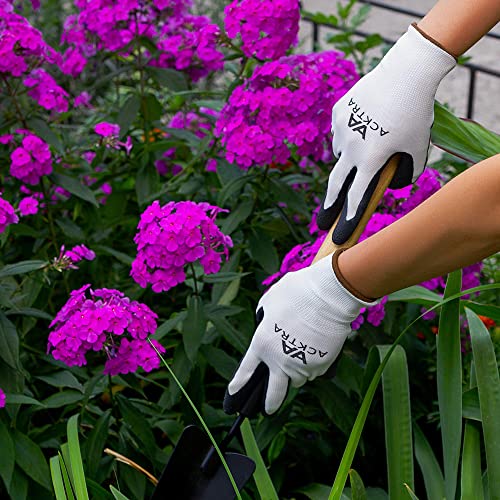 Acktra Coated Nylon Safety Work Gloves 12 Pairs, Knit Wrist Cuff, Multipurpose, For Men & Women, Wg008 Red Polyester, Black Latex, Large #TOP5