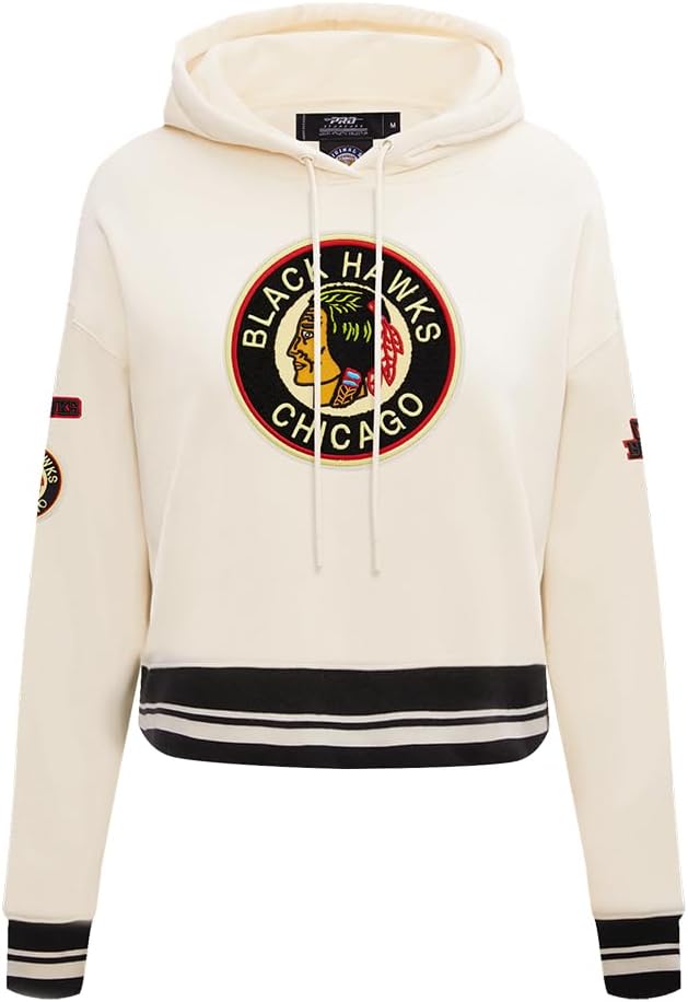 Pro Standard NHL Womens Retro Classics Brushed Back French Terry Cropped Pullover Hoodie
