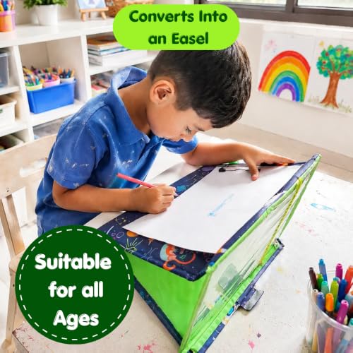 Image of Cocomoco kids Portable Art Folder & Drawing Easel for Kids 4+ Years Old Boys & Girls Convertible and Portable Art Organizer with Storage Compartments and Drawing Board (Single Pack)