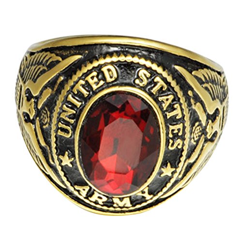 Jude Jewelers Gold Plated Stainless Steel United States Army Ring (9)