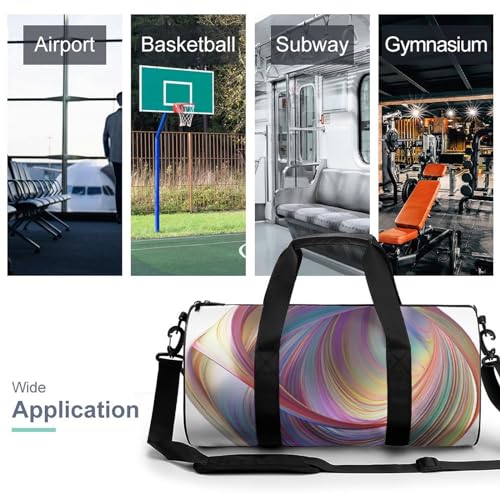 Travel Duffel Bag Weekender Bags for Men Women Large Capacity Overnight Bags Flowing Rainbow Lines Travel Sports Gym Bag Canvas Carry On Tote Bags for Travel Yoga3