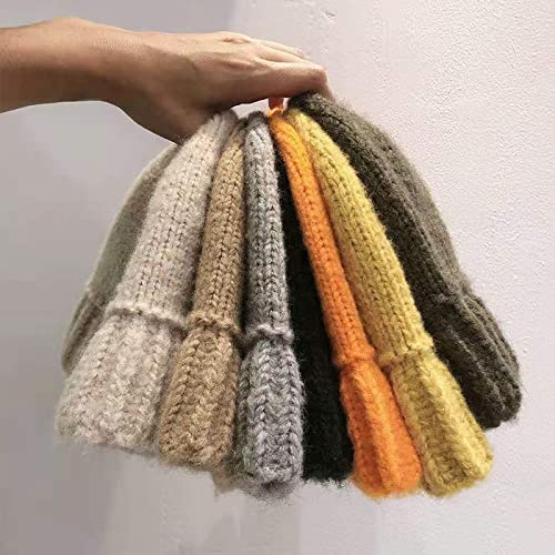 Czapki damskie zimowe jesienne czapki typu beanie kapelusz bucket damski miękki outdoor solidny dzianinowy