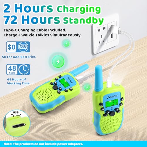 Vvinca Walkie Talkies For Kids Rechargeable Toys For Ages 5-7 thumb #3