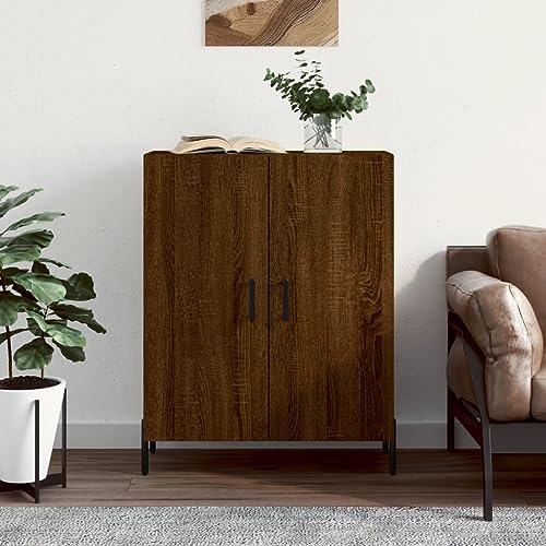 CCCINER Aparador de Madera de ingeniería marrón Roble 69,5x34x90 cm,Aparador clásico de Madera Roble con Amplio Almacenamiento y función de exhibición Armarios y Almacenamiento, Aparadores