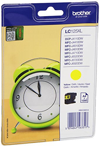 Brother LC-125XLYBP cartouche d'encre jaune haute capacité sous blister