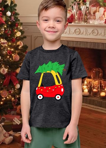 Toddler Christmas Shirt Boys Girls Christmas Tree Shirts Merry Christmas Tshirts Xmas Holiday Short Sleeve Tops4