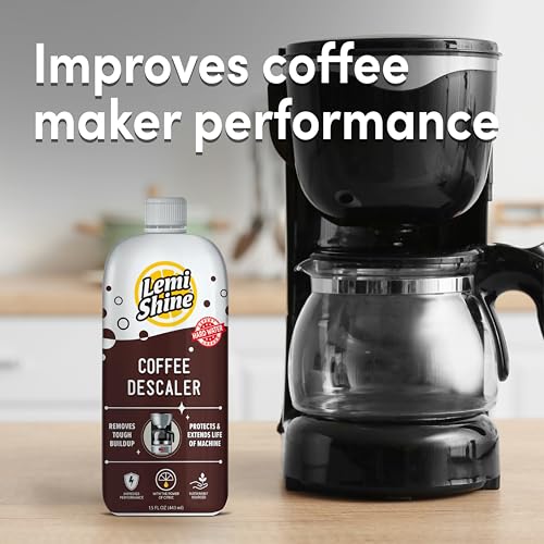 Image of Lemi Shine Coffee Descaler - Made with Food-Grade Citric Acid - 15 oz | Removes Tough Buildup - Food-Grade Citric Acid Coffee Maker Cleaner for Nespresso, Keurig, and More