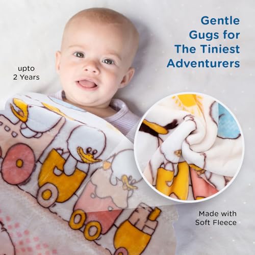 Image of Mee Mee Ultra Soft Plush | Lightweight & Comfortable Baby Blankets | Swaddle for Infant & Toddler | Multipurpose | Breathable | Double Layred 1Years+ | Pink | 110X140 CM