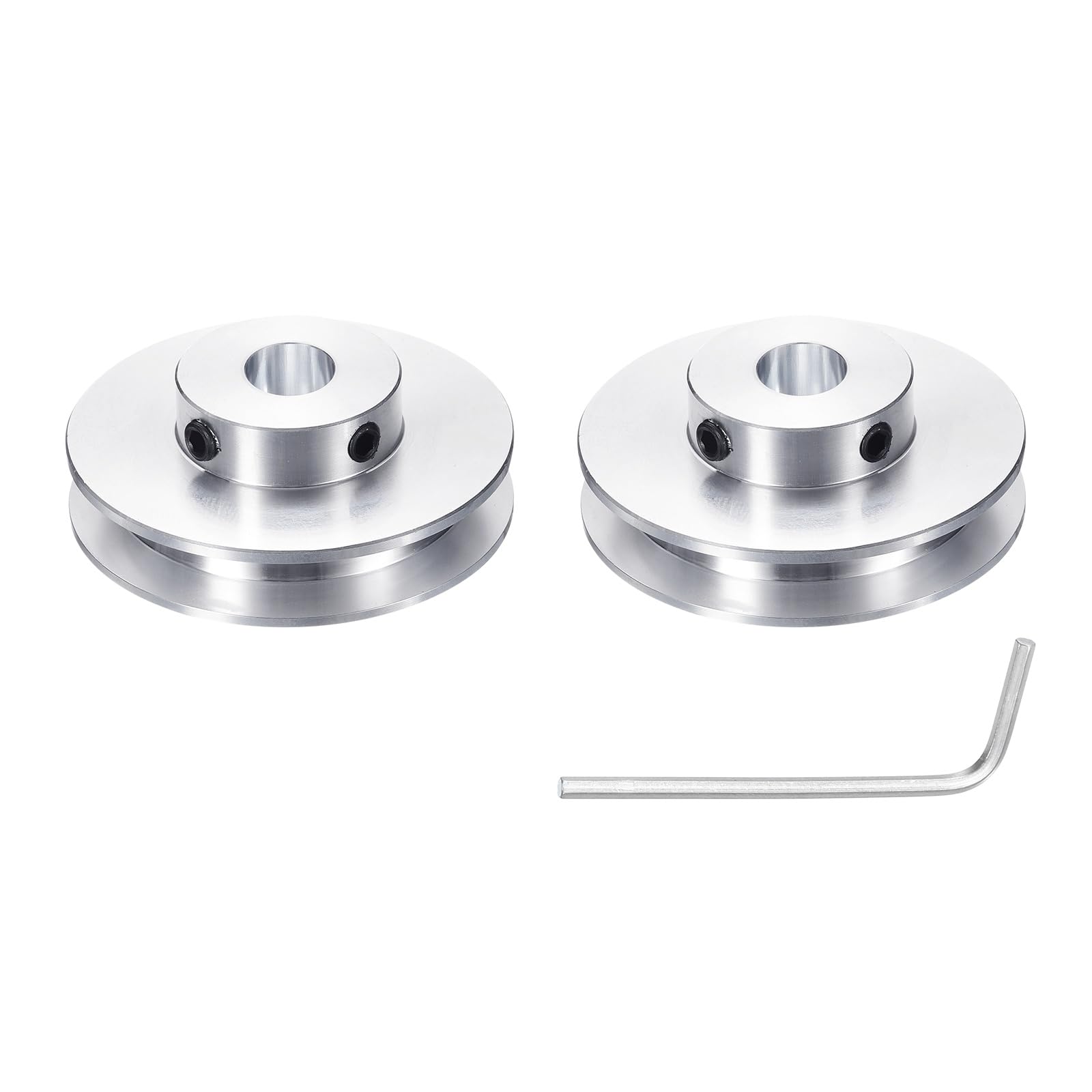 uxcell 2Pcs Single Groove Pulley, 15mm Fixed Bore 40mm Outer Diameter Aluminum Alloy Mechanical Belt Pulley with Hex Wrench for 6mm PU Round Belt — Amazon image 24
