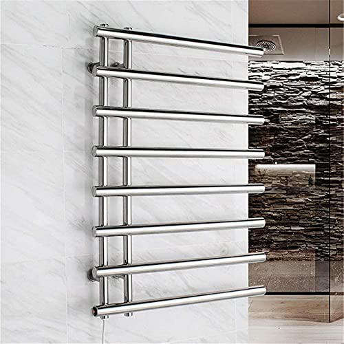 RCSTYNUK Toallero calefactado de Acero Inoxidable 304, toallero eléctrico de Pared con tendedero (enchufable).