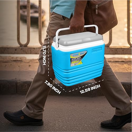 Image of Pinnacle Primero Chiller Ice Box Small 10 LTR |Fits 16 cans| Holds Ice Up to 48 hrs |Portable Insulated Cooler IceBox with Drink Holder | Perfect for Car Travel, Picnic,Hiking, Medical, Sport