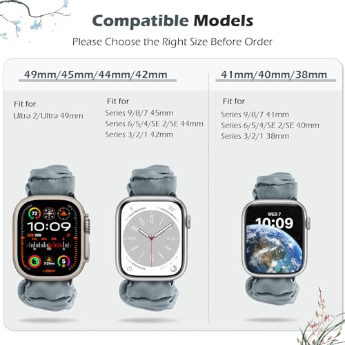 Beatlone Solo Loop Watch Bands Compatible for Scrunchie Apple Watch Band 38mm 40mm 41mm 42mm 44mm 45mm 49mm Soft Stretchy Women Elastic Strap for Apple Watch Series Ultra 2/Ultra/9/8/7/6/SE/5/4/3/2/1