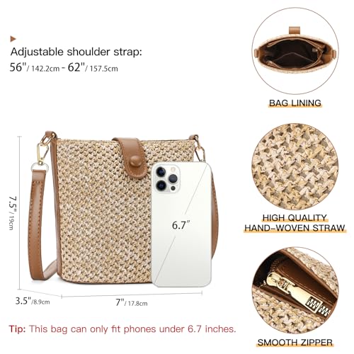 Small Straw Crossbody Bag for Women Woven Summer Shoulder Phone Purse Beach Handbag for Vacation4