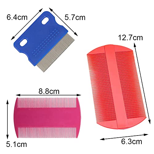 6 Stück Haustier-Flohkämme, Hunde- und Katzenkämme, Haarentfernungs-Massagekämme, Haustierkämme zur Entfernung von Schuppen, Haarflecken (zufällige Farbe)