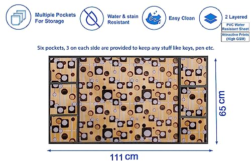 Image of Stylista Refridgerator top Cover Suitable for Samsung RR20A181BU8 /HL, 192 Liter Fridge, Dimension (WXD) 65x111 CM, Gunshot Pattern Beige