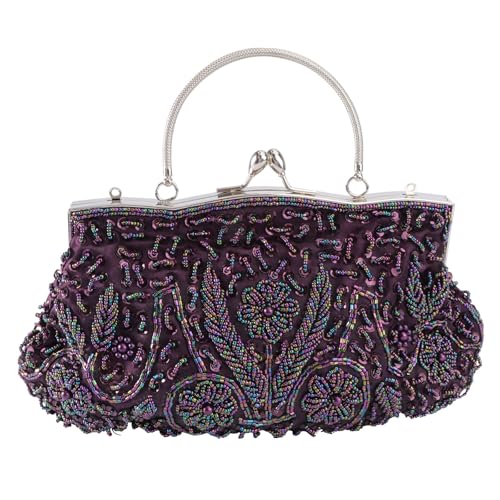 Pochette de soirée perles femme sac à main portable pour fêtes chic