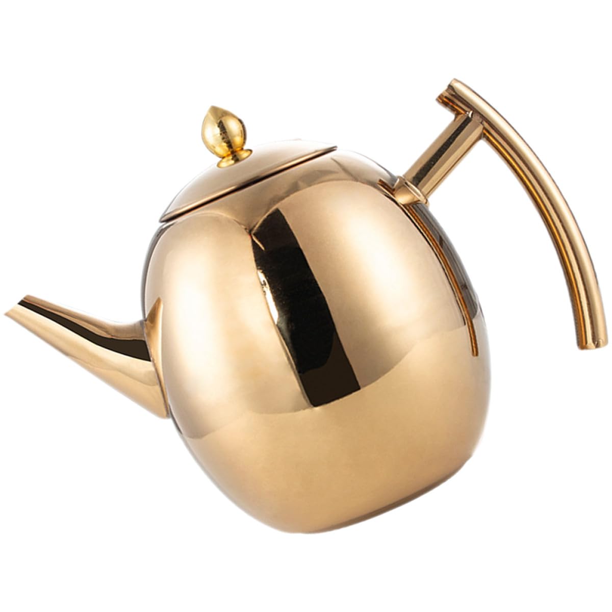 ステンレス製ティーポット 茶こし付き 卓上ティーポット 1L 軽量コンパクト 家庭 オフィス用 食器とサーブウェア