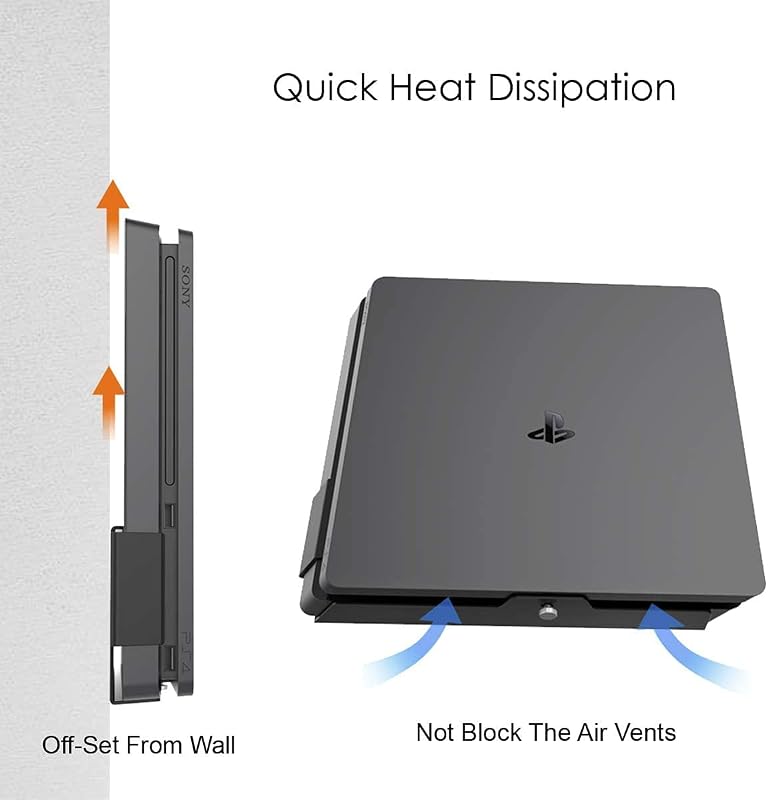 Monzlteck PS4 Slim Fali Tartó, Konzol Állvány TV Mögé vagy Mellé, Tárolás és Szervezés