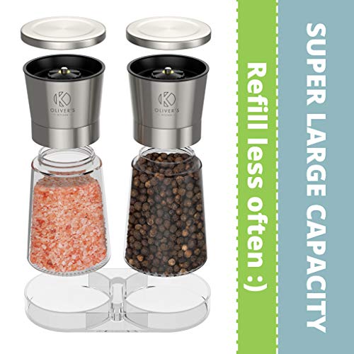 Oliver's Kitchen Salt & Pepper Mill Set - 2x Premium Kwaliteit Keramische Grinders - Gemakkelijk te vullen en te… - Image 4
