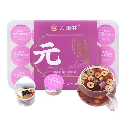 紅参阿膠女神茶 厳選食材 茶香り爽やか 個包装 句己の実 ナツメ 棗 甘茶 句己茶 ナツメ茶 山芋 ?? 桑の実 なつめ茶 花草茶 外装ランダム発送 A(220g 15小缶入り×2箱)