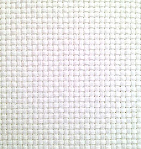 Image of 19 inch x 28 inch 11CT Counted Cotton Aida Cloth Cross Stitch Fabric (White)