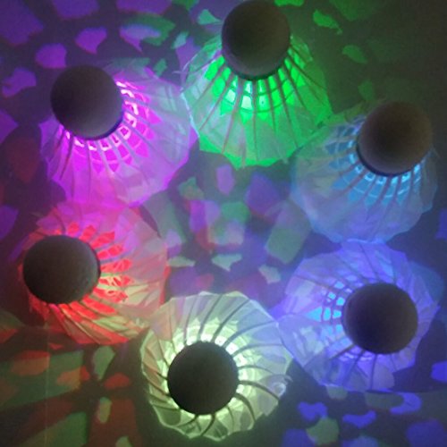Bringsine 4pcs LED Badminton Shuttlecock Dark Night Glow Birdies Lighting for Indoor Sports Activities