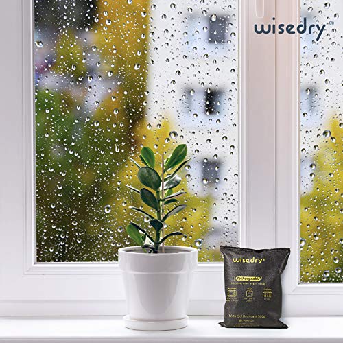 Image of wisedry 4 x 500 Grams [4.4 lbs] Rechargeable Silica Gel Car Dehumidifier, Microwave Fast Reactivated Desiccant Packets Large for Gun Safe Closet Basement Garage Storage Moisture Absorber Bag Reusable