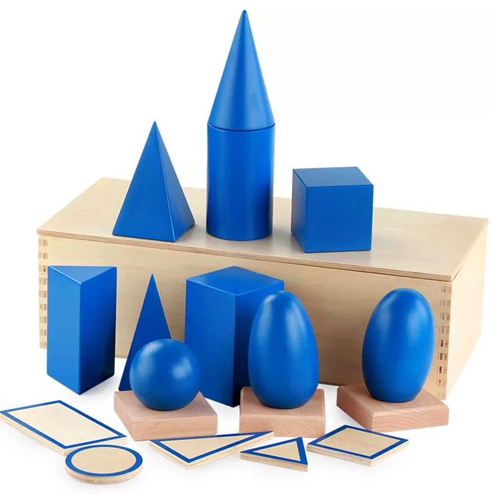 ttnmrc Montessori Wooden Geometric Solids