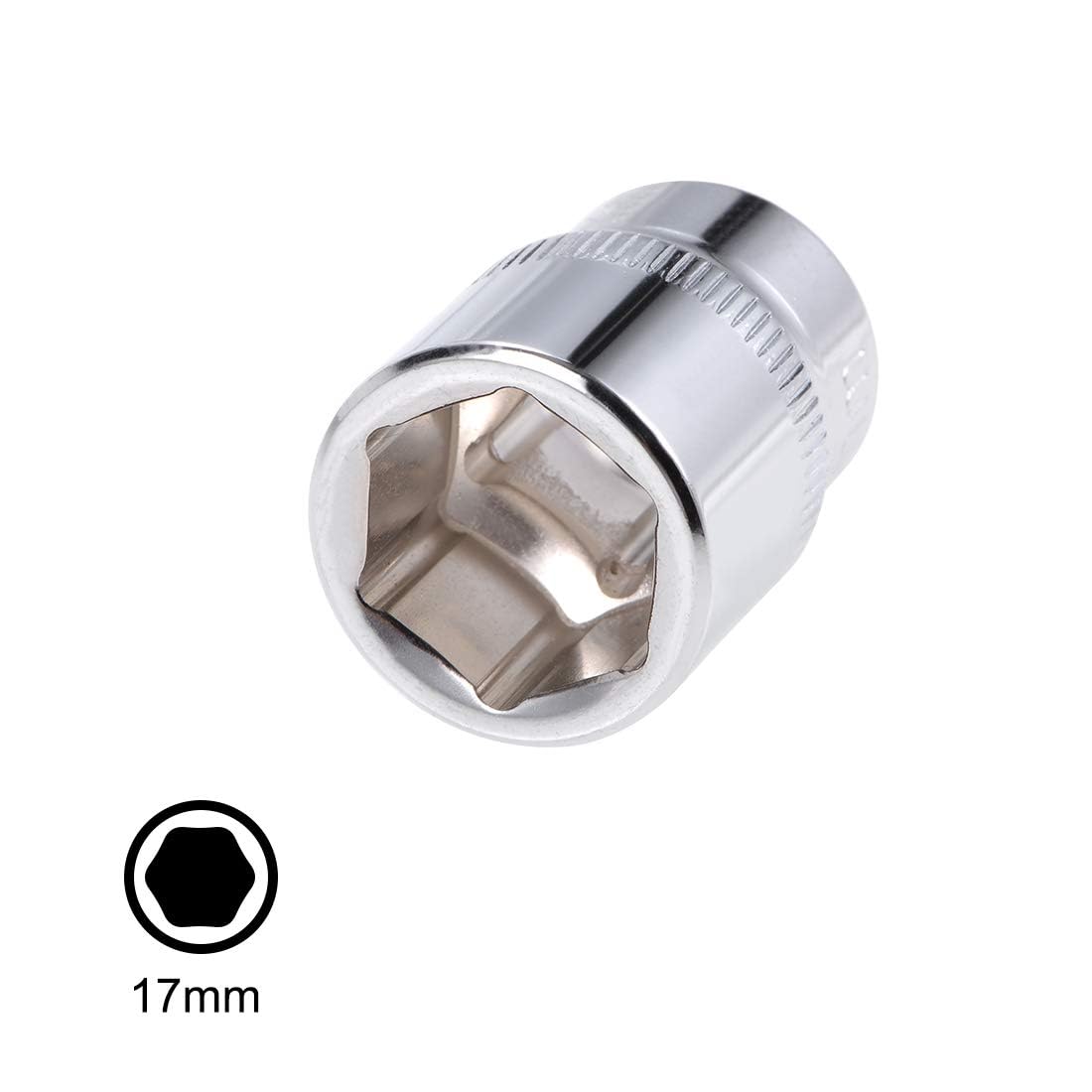 TA-VIGOR 2Pcs 3/8-Inch Drive by 17mm Deep and Shallow Socket, Cr-V Drive Socket, 6-Point, Metric for Auto Repairing and Household - Image 3