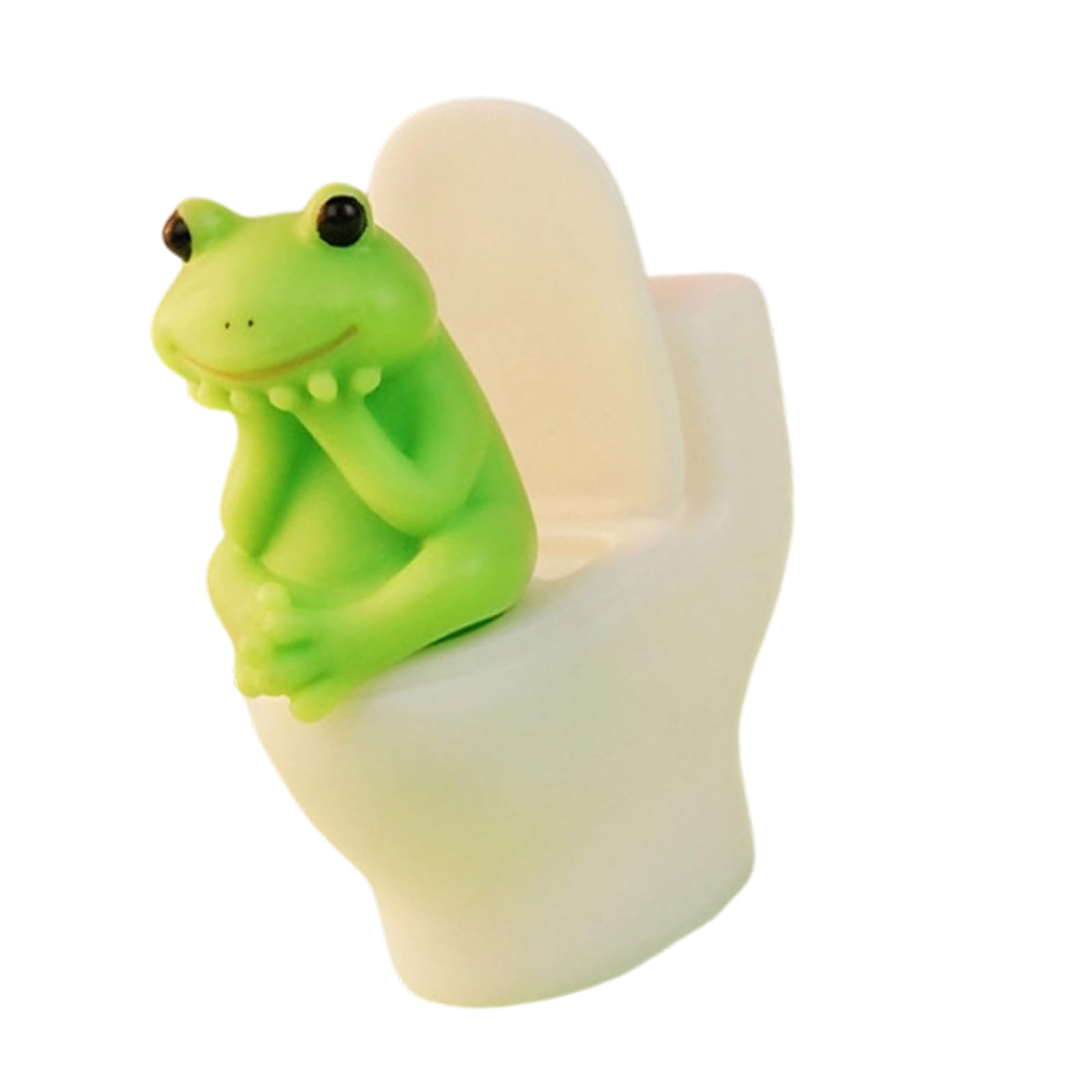 Mllepjdh Miniature Pigs Statue Garden Decors Pigs/Frogs Figurine Sculpture Toilet Thinking Statue Ornament Microlandscape for Garden