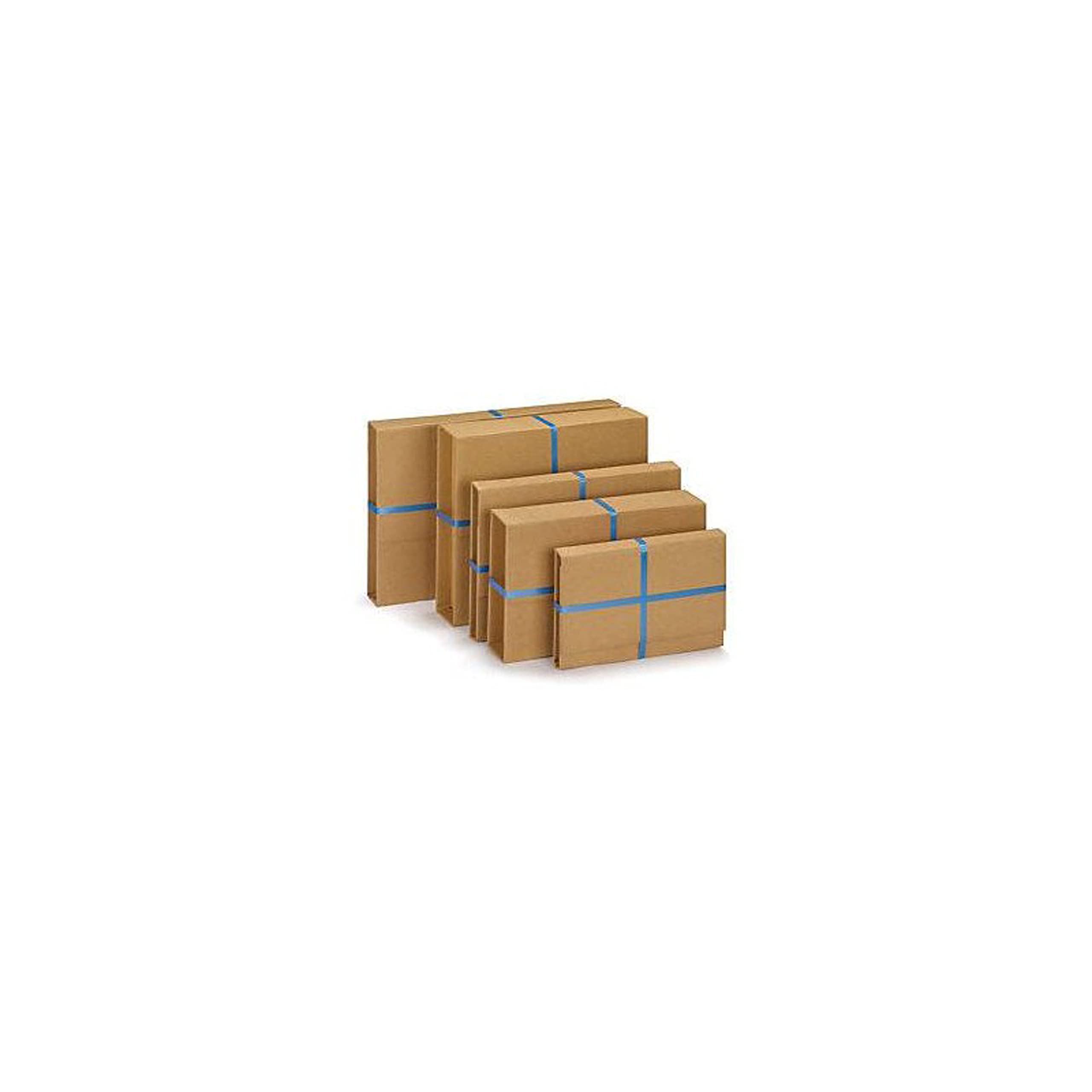 JECO - Lot de 100 étuis croix d'expédition boite pliante 430x310mm carton brun format lettre épaisseur variable 10 à 60 mm pour livre cadre tablette photo