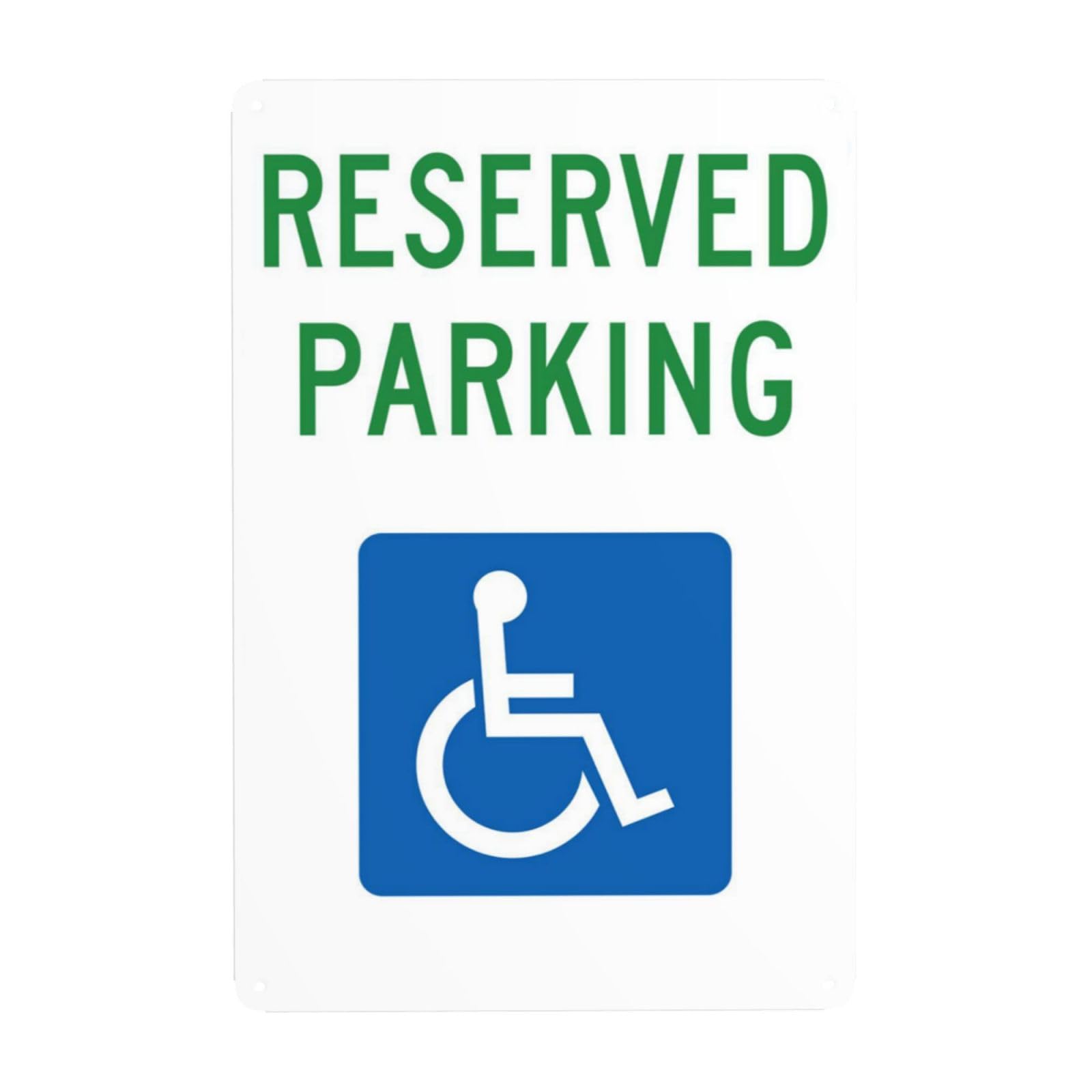 SMAZDFXX Handicap Parking Sign, Reserved Parking Metal Warning Sign, Cautions Security Tin Sign, Safety Signs for Street Business Wall Decor 12"x16"
