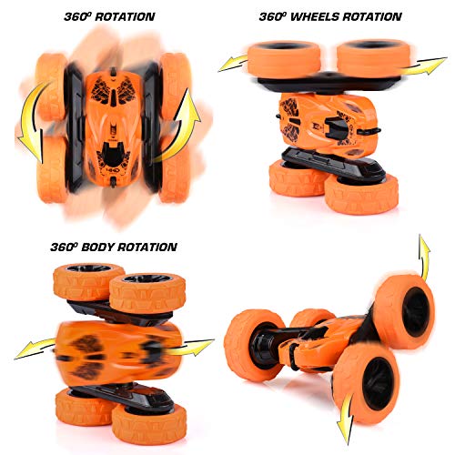 Remote Control Car - RC Stunt Car Toy and Monster Truck - 360 Degree Flip - Double Sided Race Car – 2.4 GHz RC 4WD Buggy – 12 km/hr Speed with 80 m Control Distance - (Improved) - Thumbnail 4