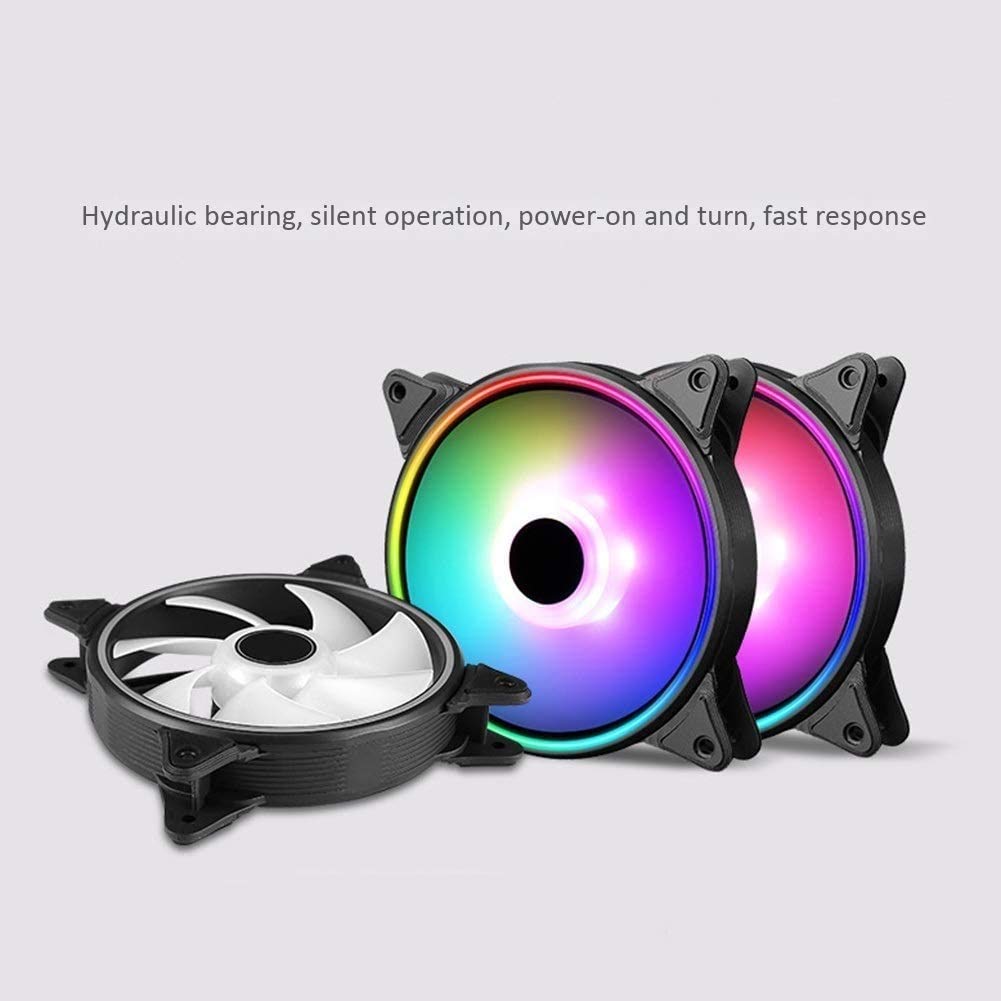 4 Feet PWM 120mm RGB Computer Chassis Fan Ultra-Quiet PC Cooling Fan Computer Chassis CPU Radiator And Radiator Ultra-Quiet Seven Blades Cool Down Inside And Outside Streamer Chassis Cooling Fan